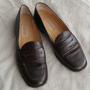 ⚡Sale!⚡Coach Croc Leather Loafers
